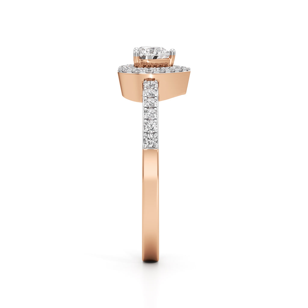 Halaxira Heart Cut Halo Ring