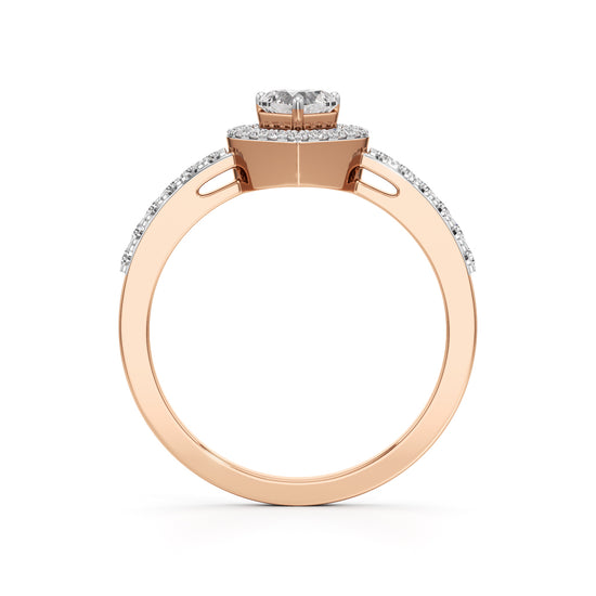 Halaxira Heart Cut Halo Ring