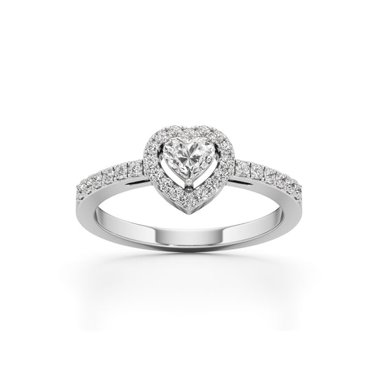 Halaxira Heart Cut Halo Ring