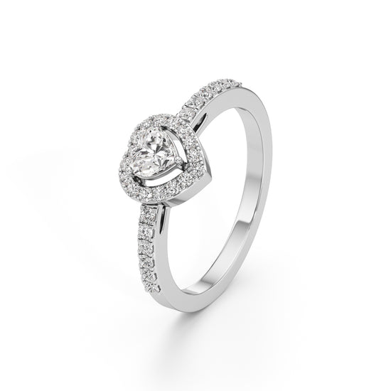 Halaxira Heart Cut Halo Ring
