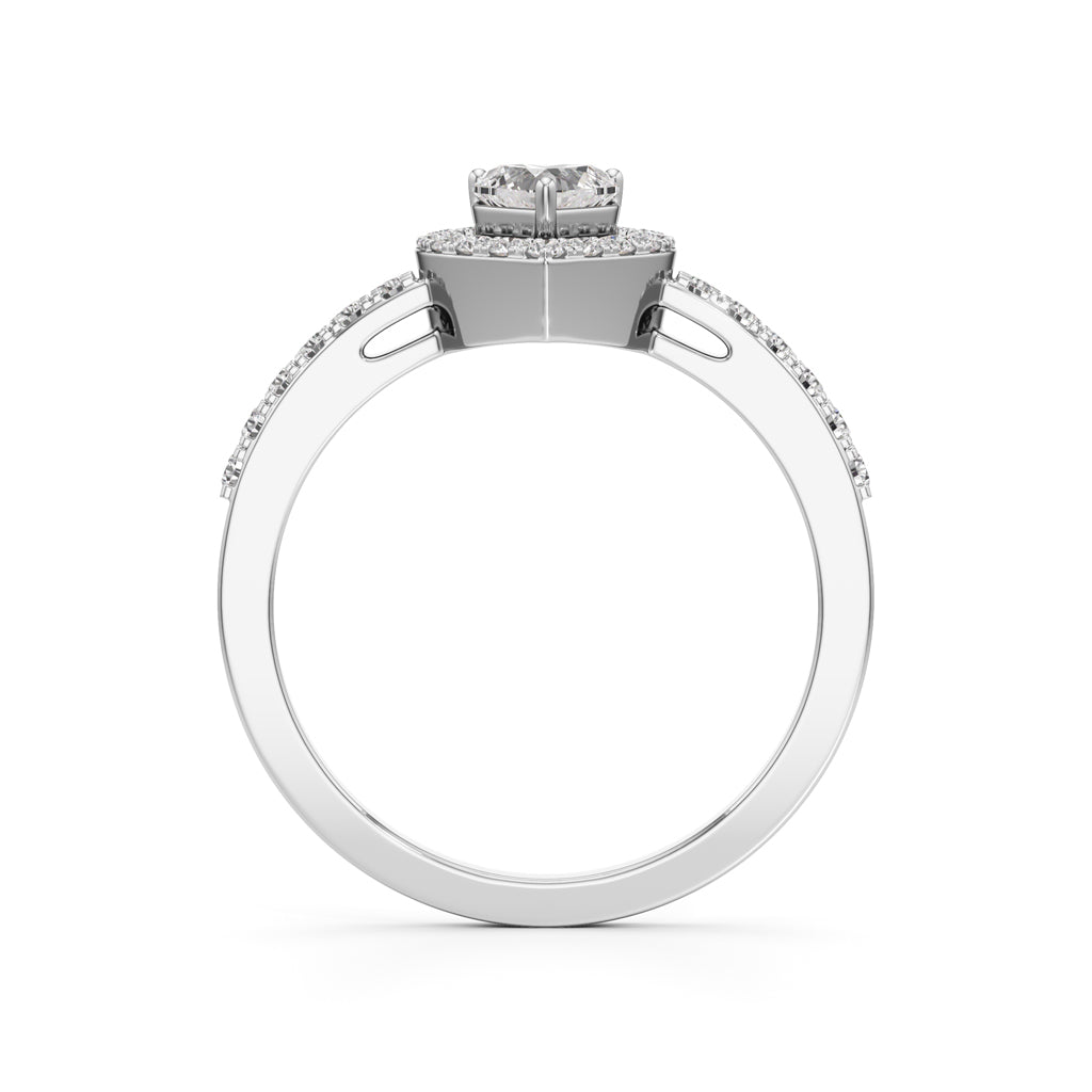 Halaxira Heart Cut Halo Ring