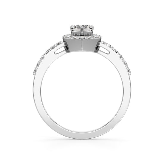 Halaxira Heart Cut Halo Ring