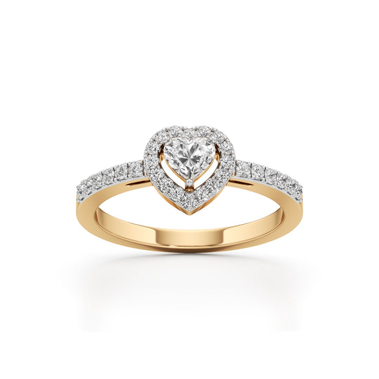 Halaxira Heart Cut Halo Ring