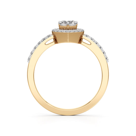 Halaxira Heart Cut Halo Ring