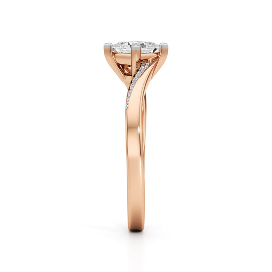 Zivania 0.5Ct Bypass Princess Cut Classic Ring