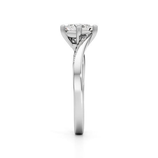 Zivania 0.5Ct Bypass Princess Cut Classic Ring