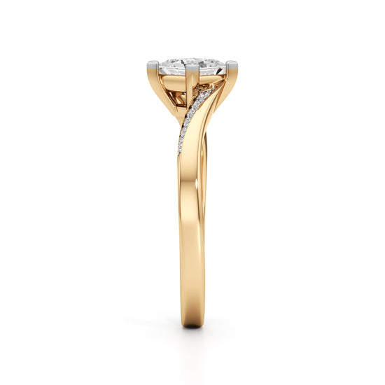 Zivania 05Ct Bypass Princess Cut Classic Ring