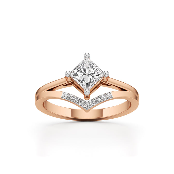 Caliora Shared Thread Princess Cut Classic Ring