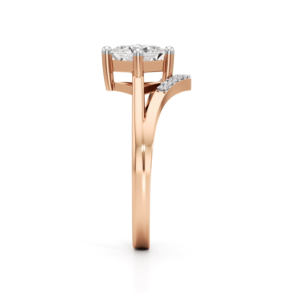 Caliora Shared Thread Princess Cut Classic Ring