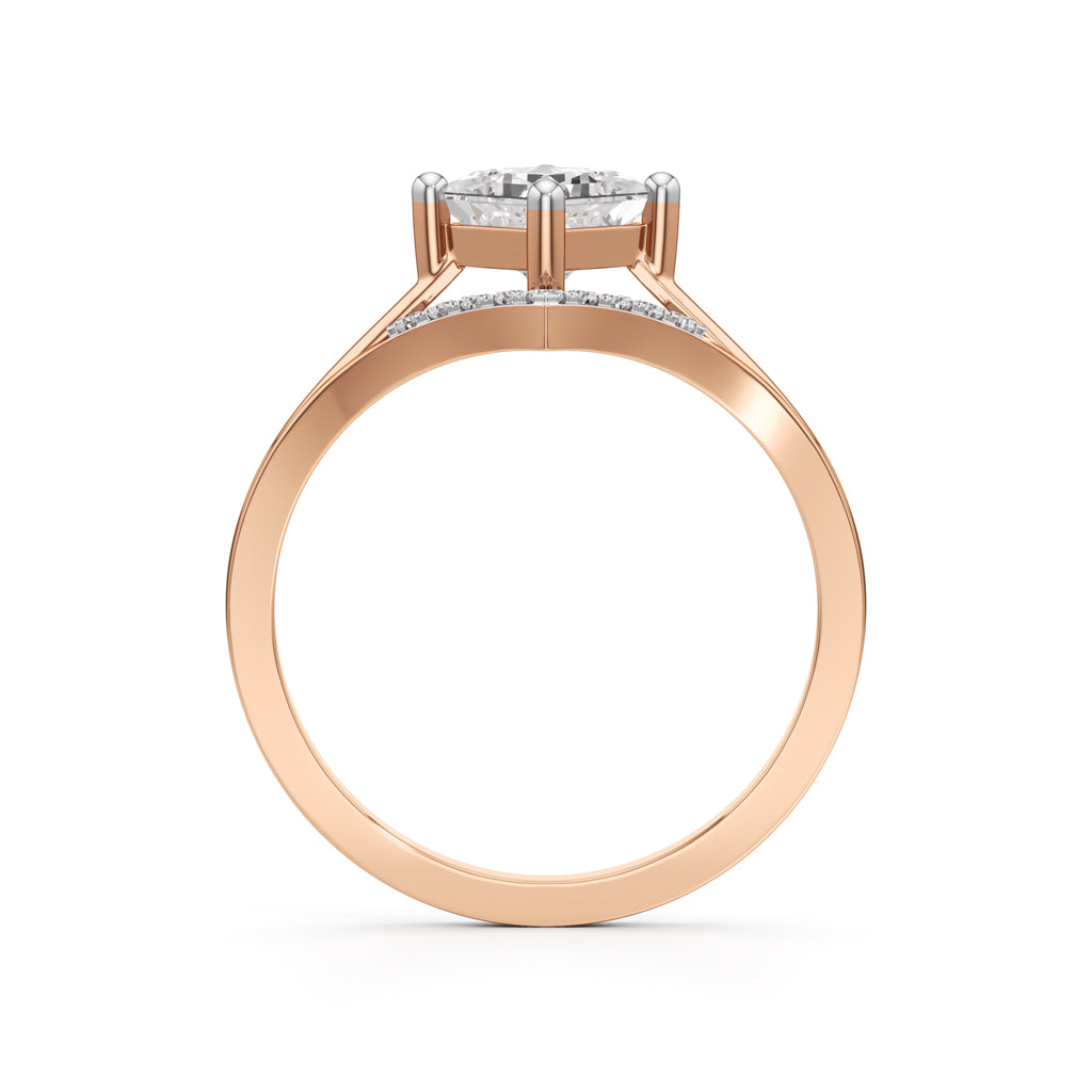 Caliora Shared Thread Princess Cut Classic Ring