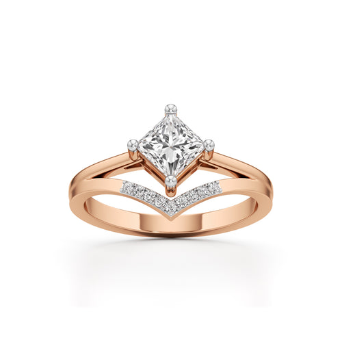 Caliora Shared Thread Princess Cut Classic Ring