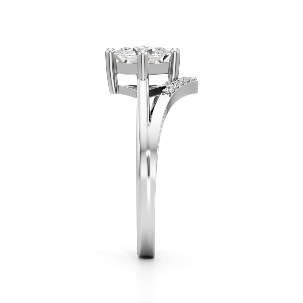 Caliora Shared Thread Princess Cut Classic Ring