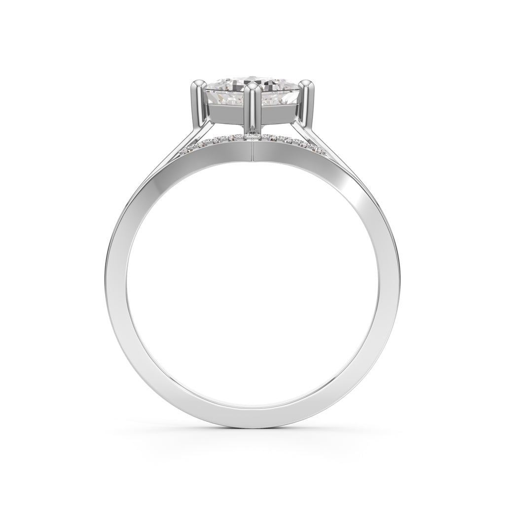 Caliora Shared Thread Princess Cut Classic Ring