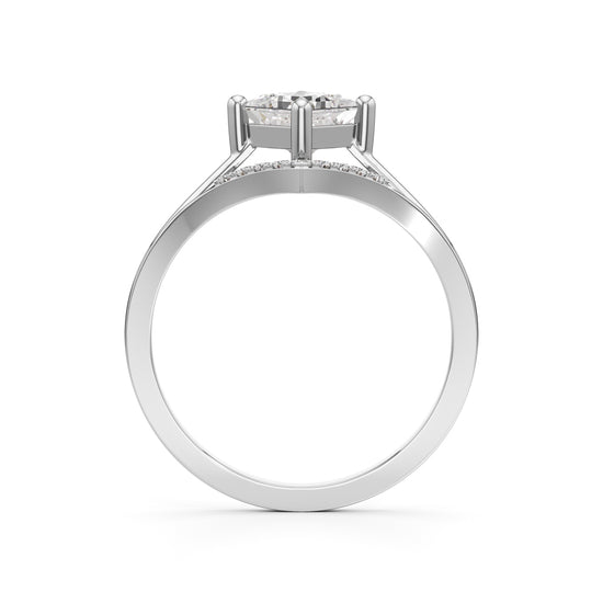Caliora Shared Thread Princess Cut Classic Ring