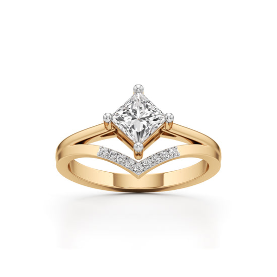 Caliora Shared Thread Princess Cut Classic Ring