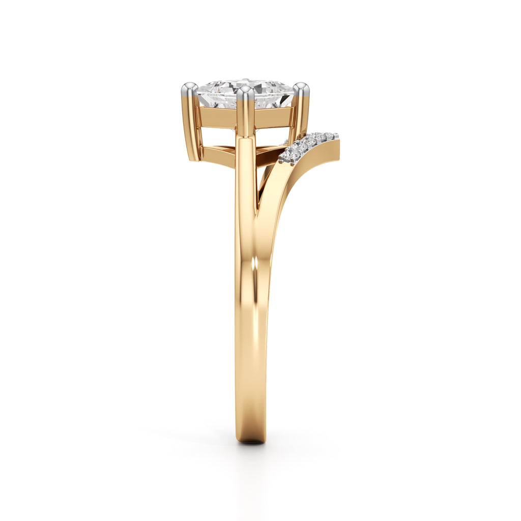 Caliora Shared Thread Princess Cut Classic Ring