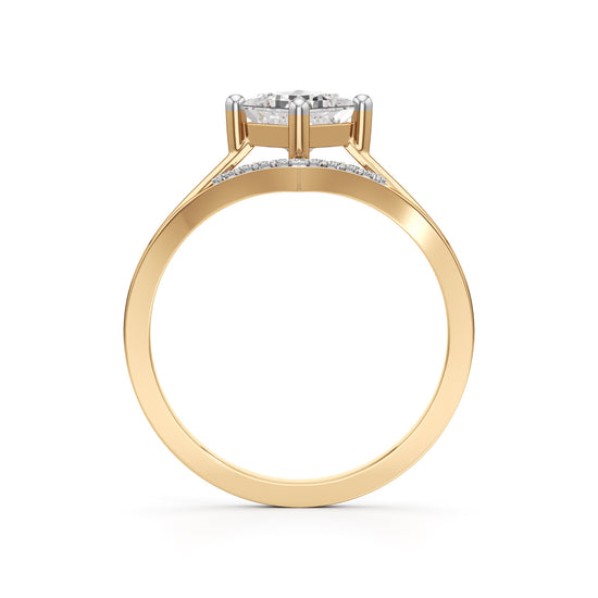 Caliora Shared Thread Princess Cut Classic Ring