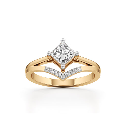 Caliora Shared Thread Princess Cut Classic Ring