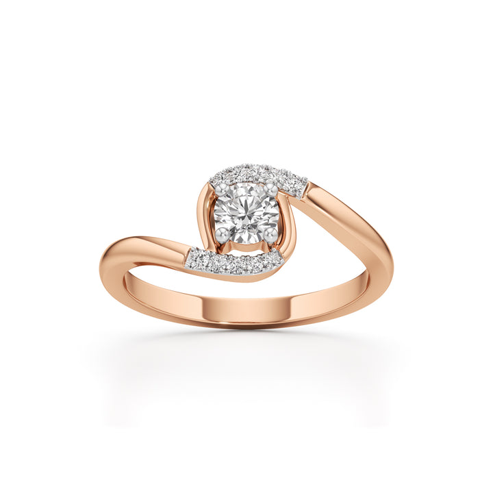 Delindra Bypass Round Cut Delicate Ring