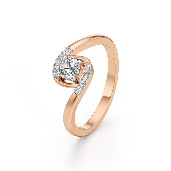 Delindra Bypass Round Cut Delicate Ring