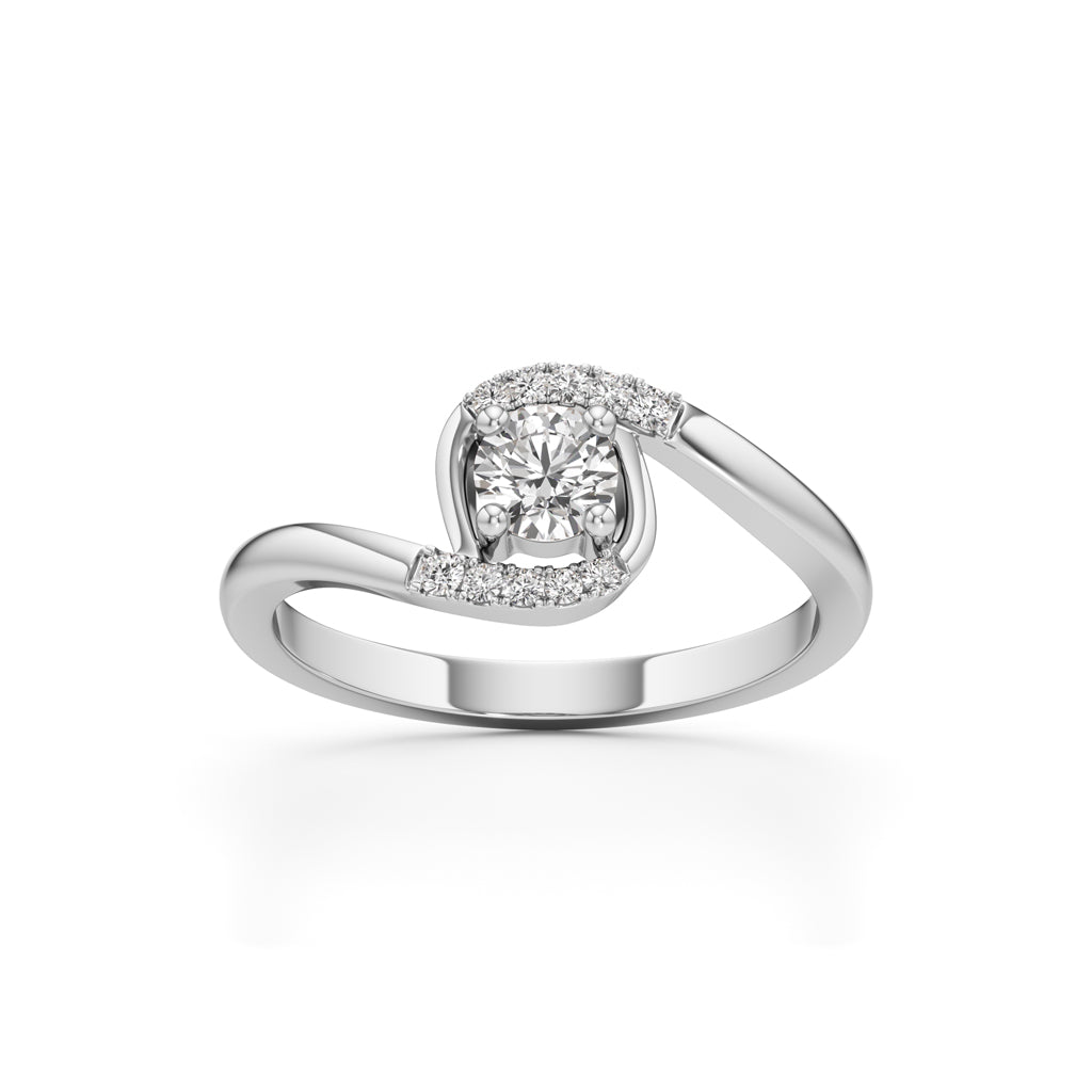Delindra Bypass Round Cut Delicate Ring
