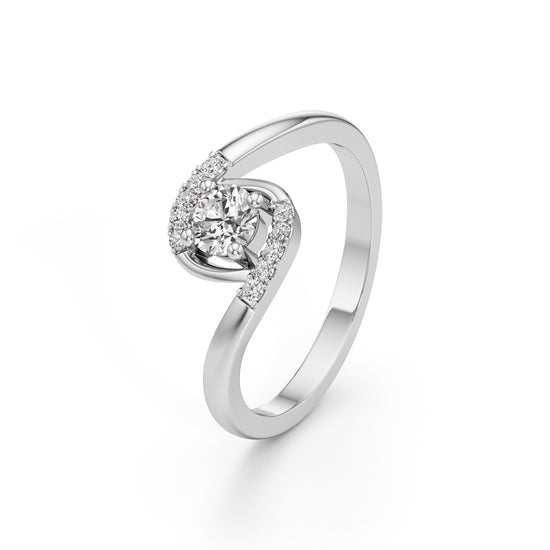 Delindra Bypass Round Cut Delicate Ring