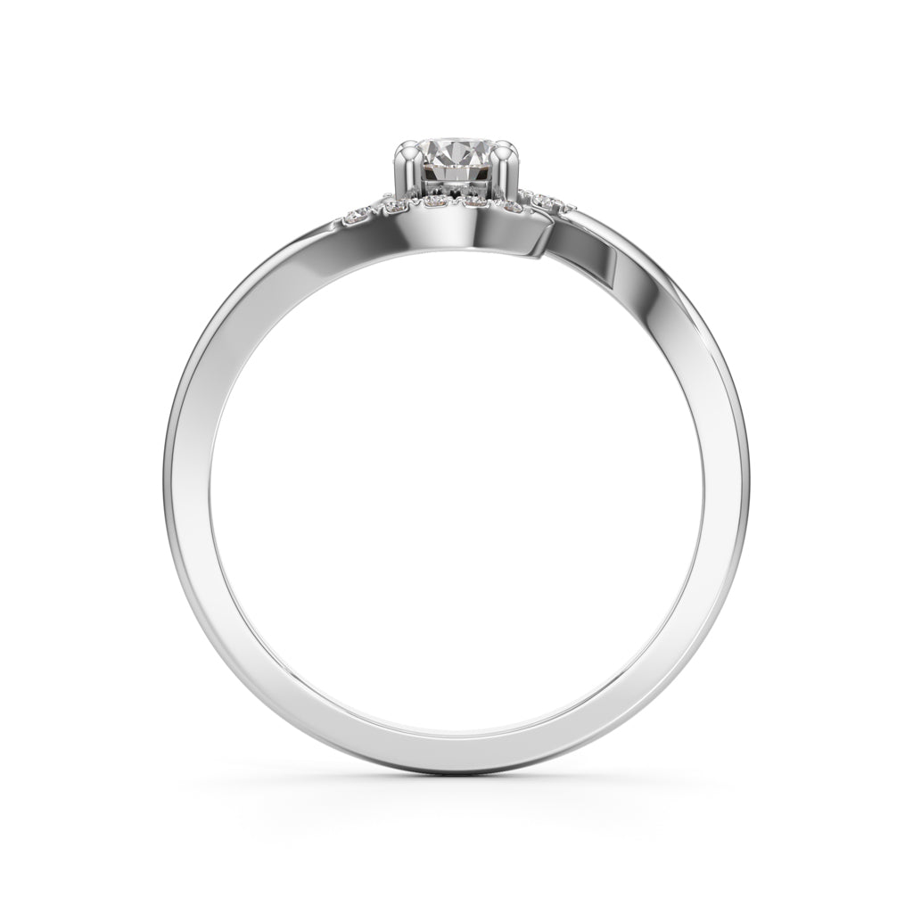 Delindra Bypass Round Cut Delicate Ring