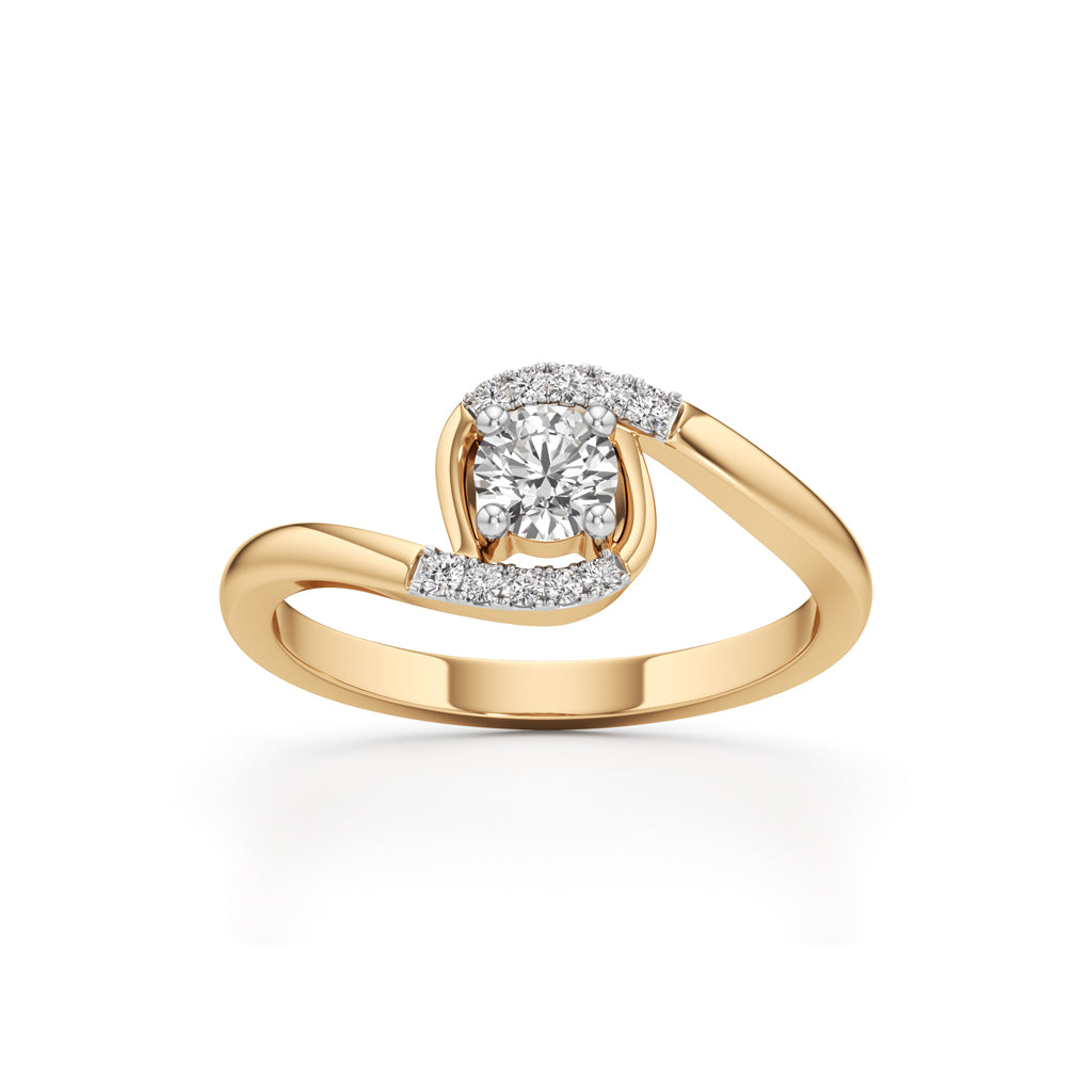 Delindra Bypass Round Cut Delicate Ring