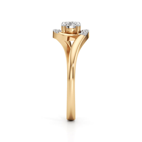 Delindra Bypass Round Cut Delicate Ring