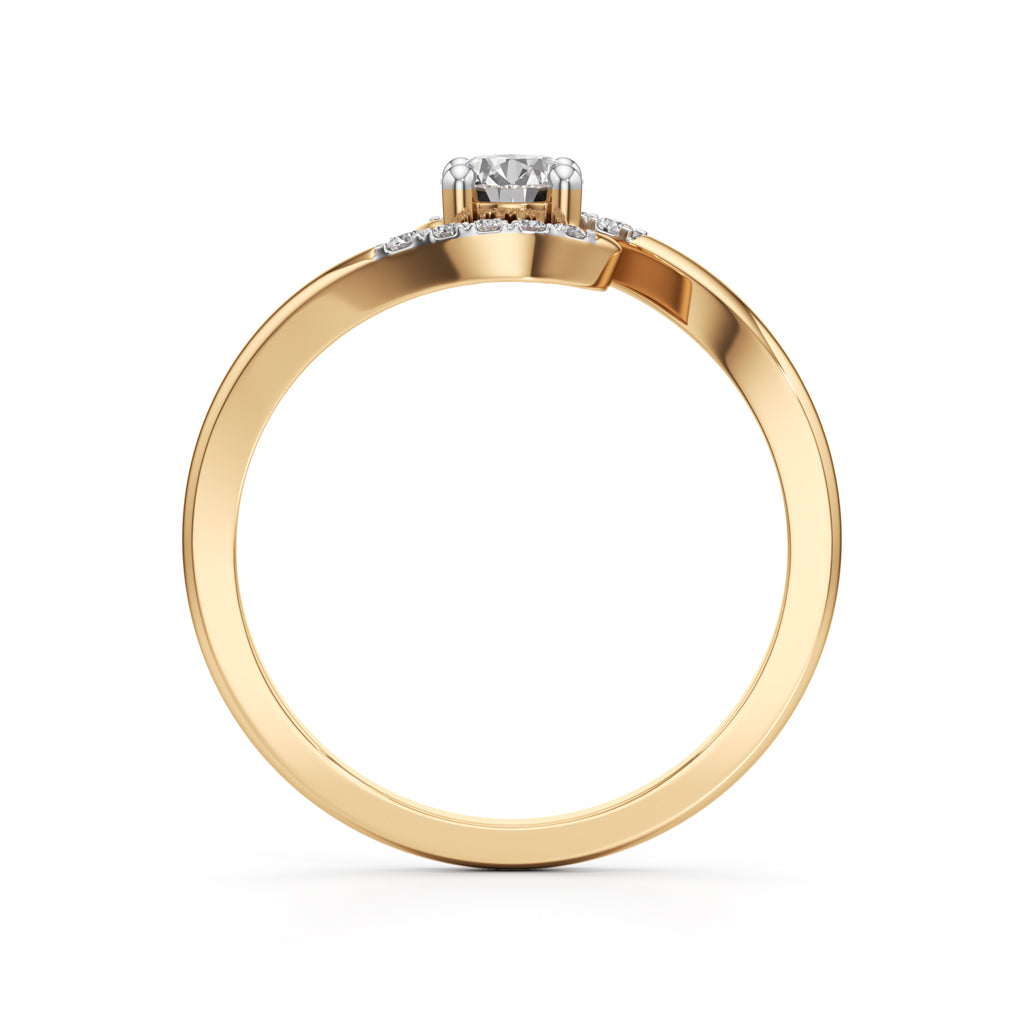 Delindra Bypass Round Cut Delicate Ring