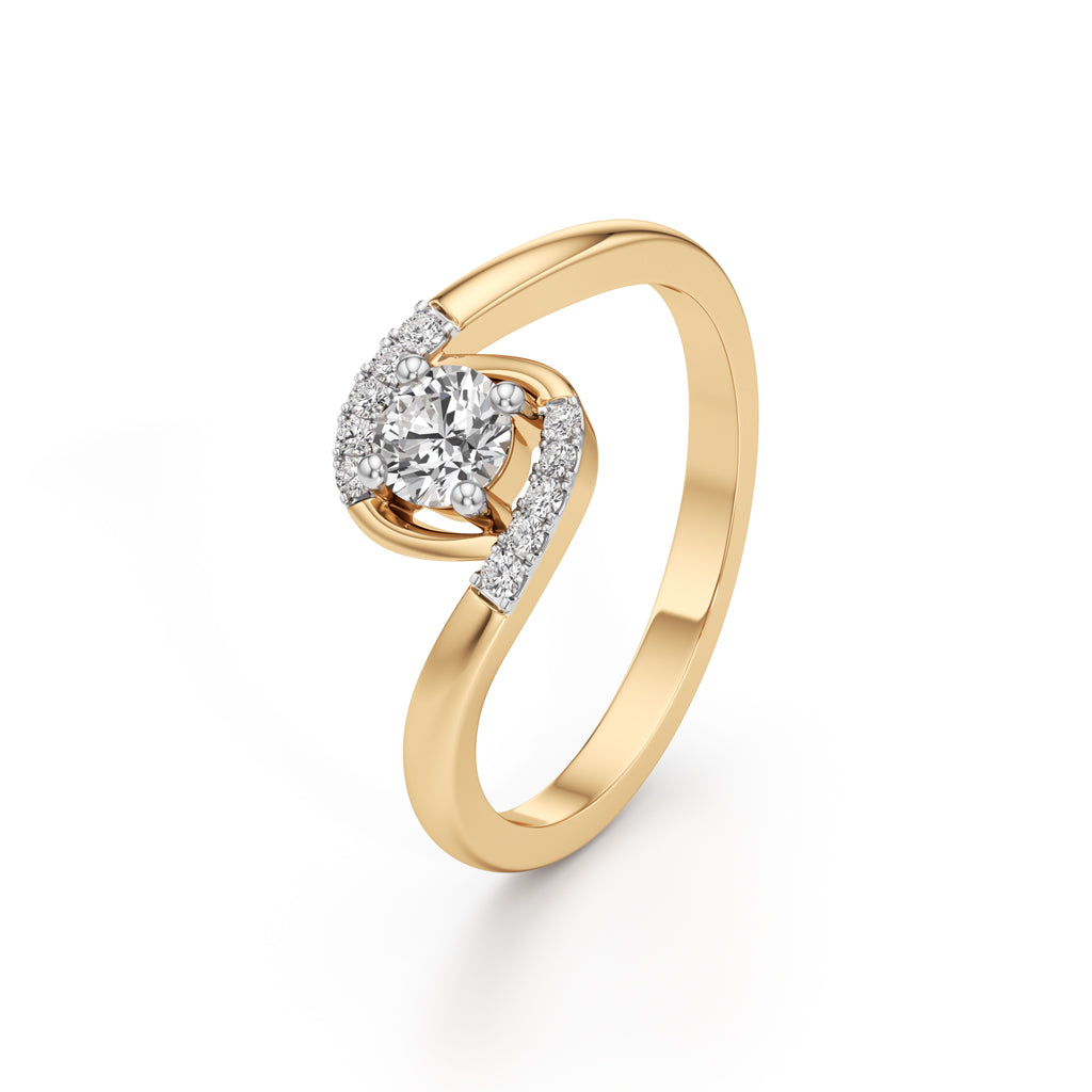 Delindra Bypass Round Cut Delicate Ring