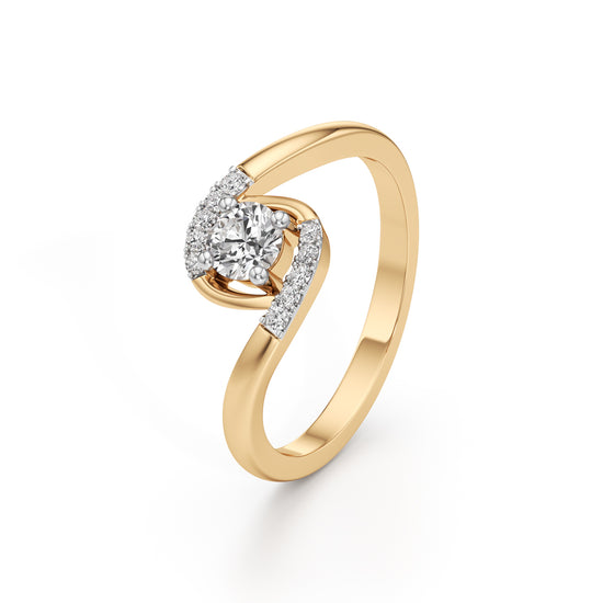 Delindra Bypass Round Cut Delicate Ring