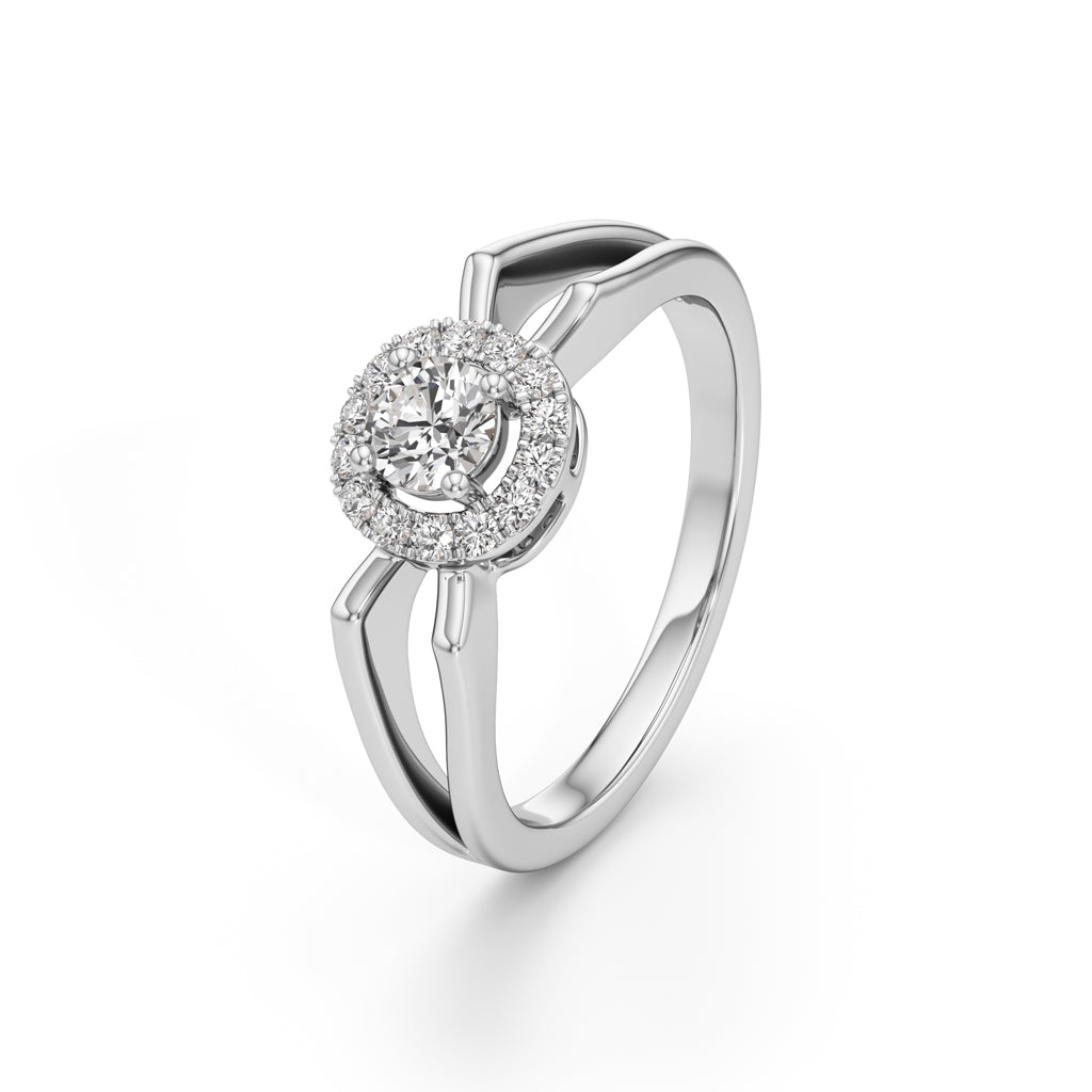 Deliora Split Round Cut Delicate Ring