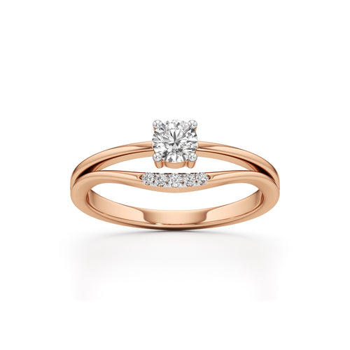 Delavira Split Shank Round Cut Delicate Ring