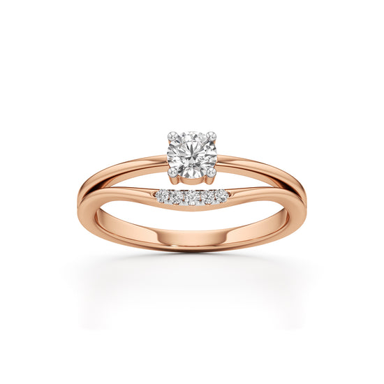 Delavira Split Shank Round Cut Delicate Ring