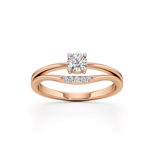 Delavira Split Shank Round Cut Delicate Ring