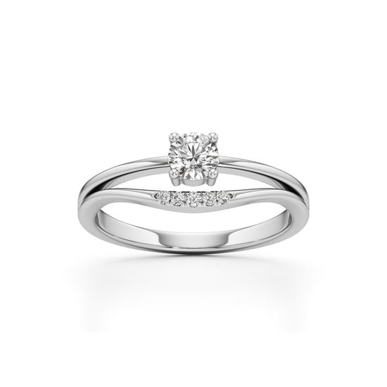 Delavira Split Shank Round Cut Delicate Ring