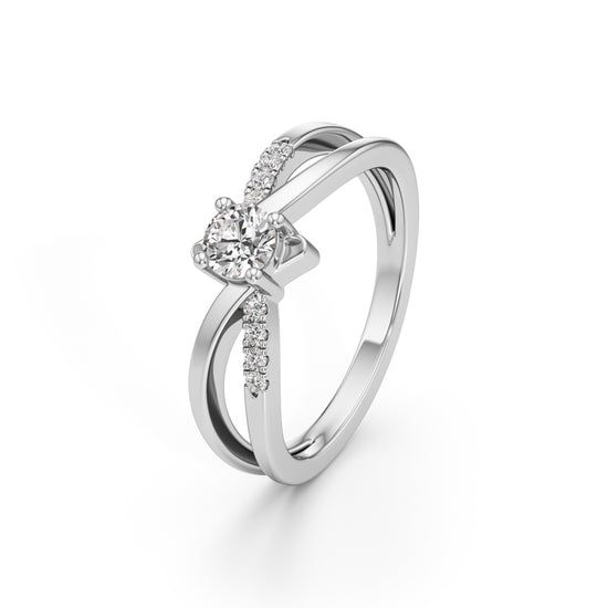 Levornia Split Shank Round Cut Classic Ring