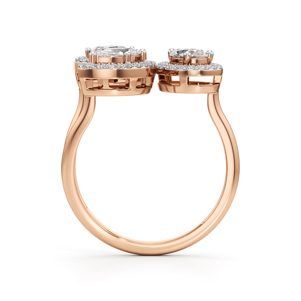 Glimvella 1Ct Three Cut Cocktail Ring
