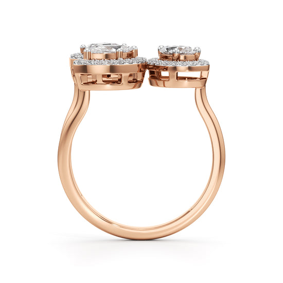 Glimvella 1Ct Three Cut Cocktail Ring