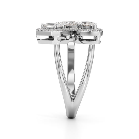 Glimvella 1Ct Three Cut Cocktail Ring