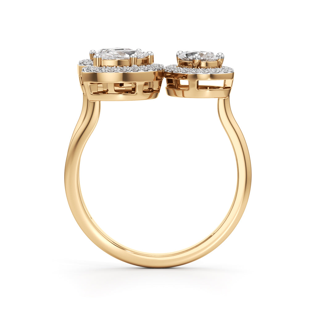 Glimvella 1Ct Three Cut Cocktail Ring