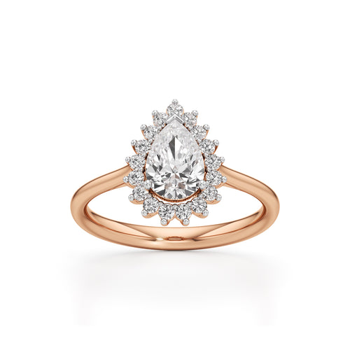 Glorielle 125Ct pear cut halo ring