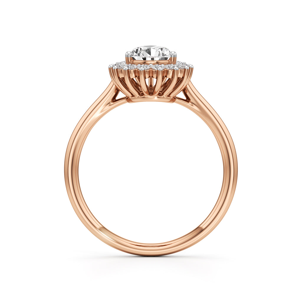 Glorielle 125Ct pear cut halo ring