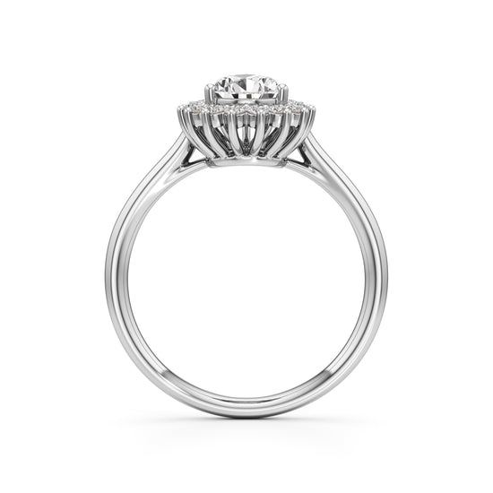 Glorielle 125Ct pear cut halo ring