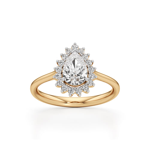 Glorielle 125Ct pear cut halo ring