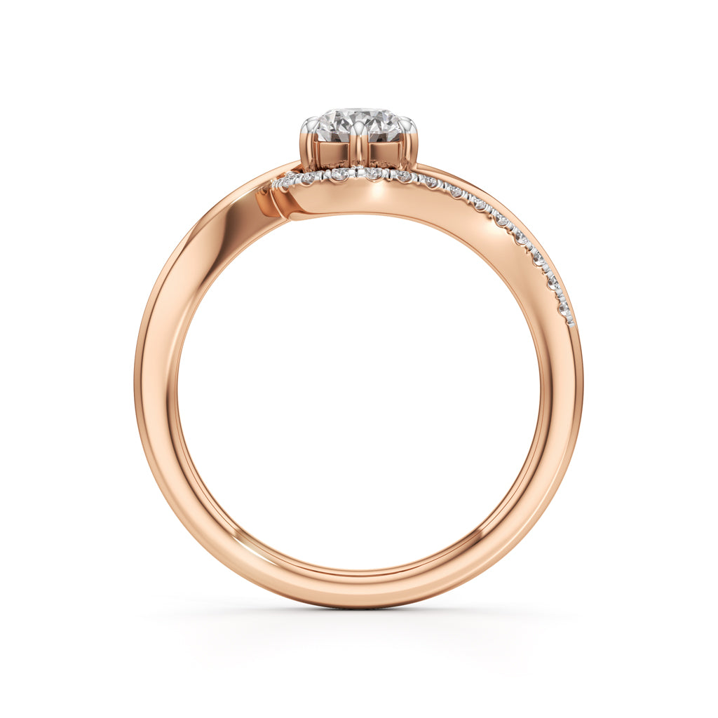 Delamira 075Ct Reversed Tapred Marquise Cut Delicate Ring