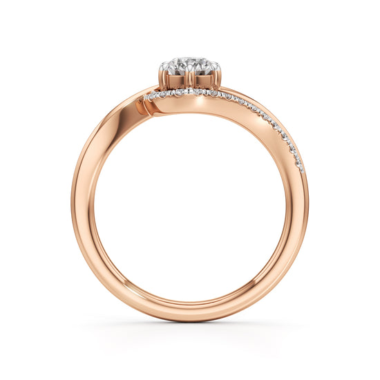 Delamira 075Ct Reversed Tapred Marquise Cut Delicate Ring