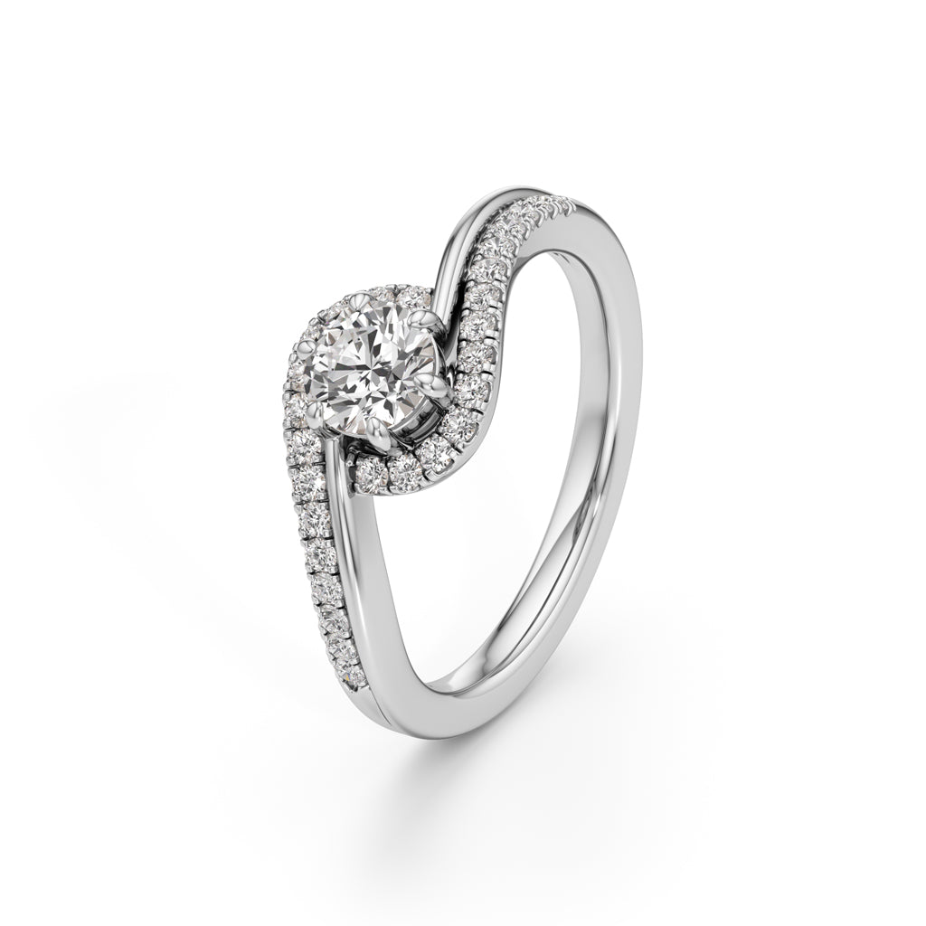 Delamira 075Ct Reversed Tapred Marquise Cut Delicate Ring