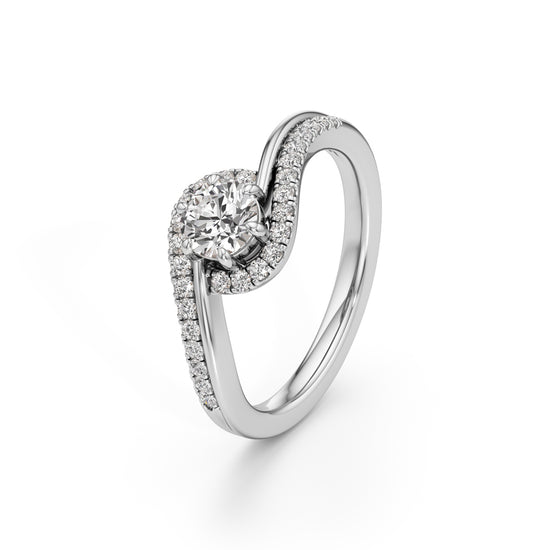 Delamira 075Ct Reversed Tapred Marquise Cut Delicate Ring